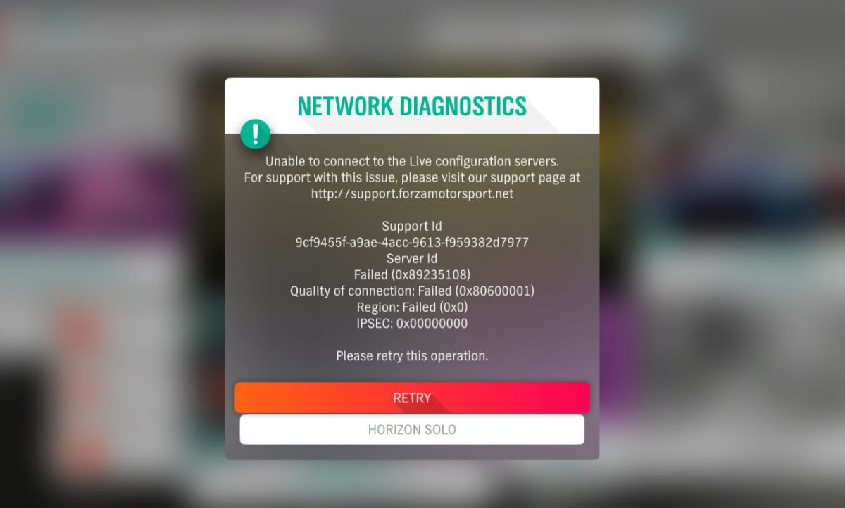 Connection Error. Can't Fetch Server Config.