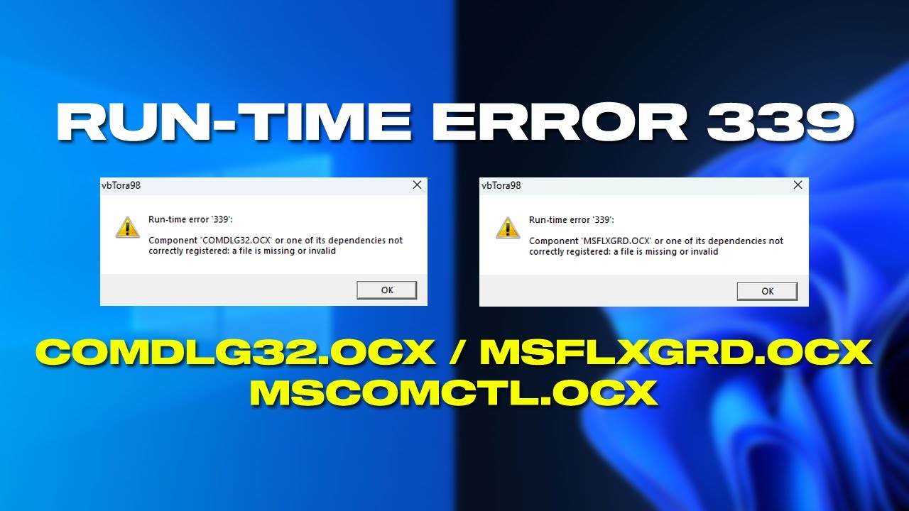 runtime error 339 comdlg32.ocx nfs edit