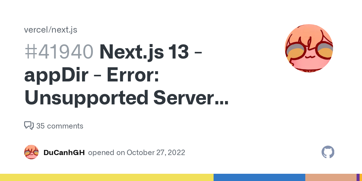 error: unsupported server component type: undefined